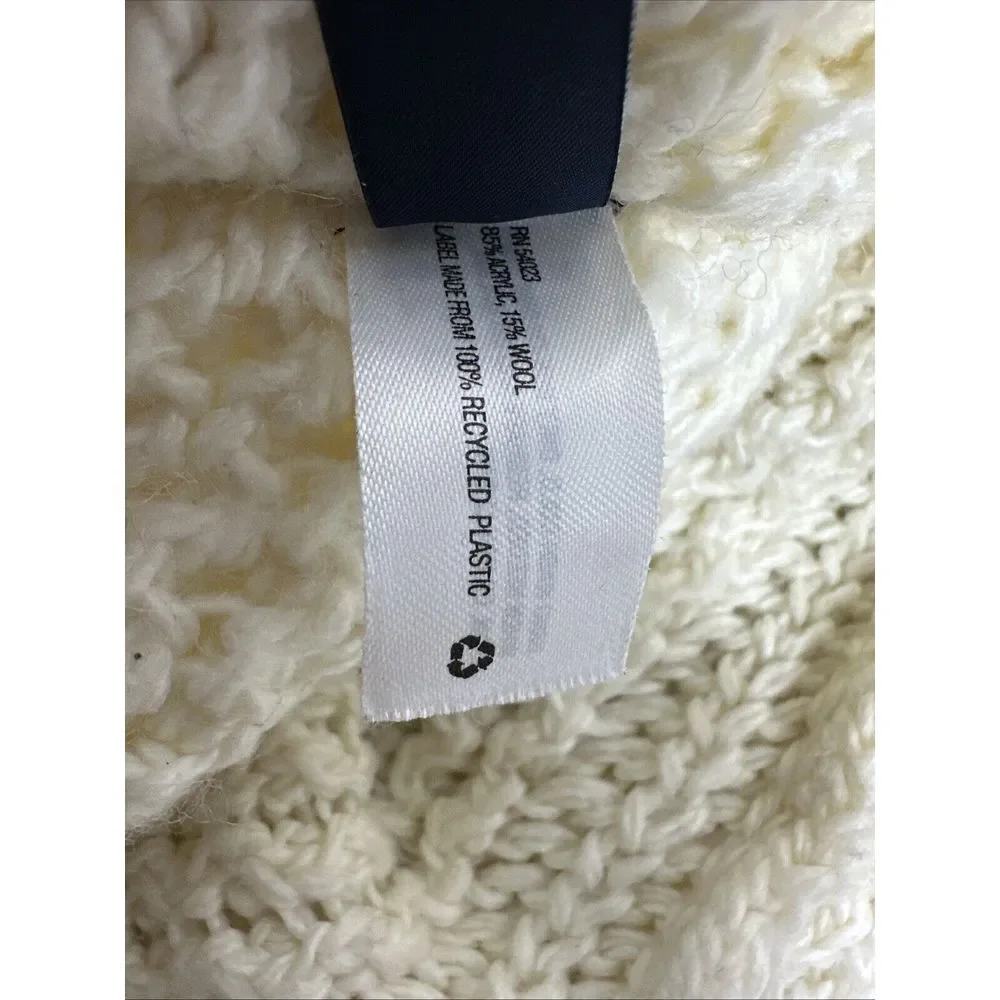 GAP Scarf Chunky‎ Wool Blend Cable Fisherman Style Cowl Cream Classic Thick Knit
